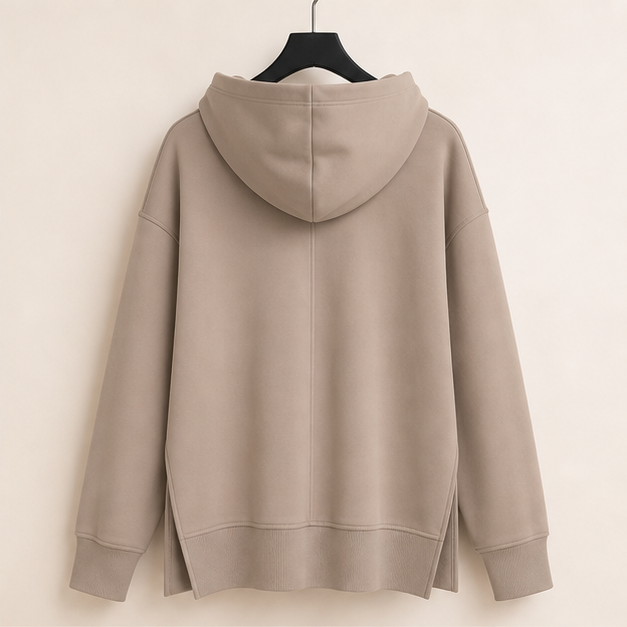 Sleeve Fleece Side Slit Hooded Sweatshirts Pullover Fall Outfits Y2K Clothes - image 2