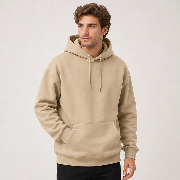 Men's Cotton Hooded Fashion Long Sleeve Hoodies Casual Drawstring with Pockets Pullover Sweatshirt for Men - image 3