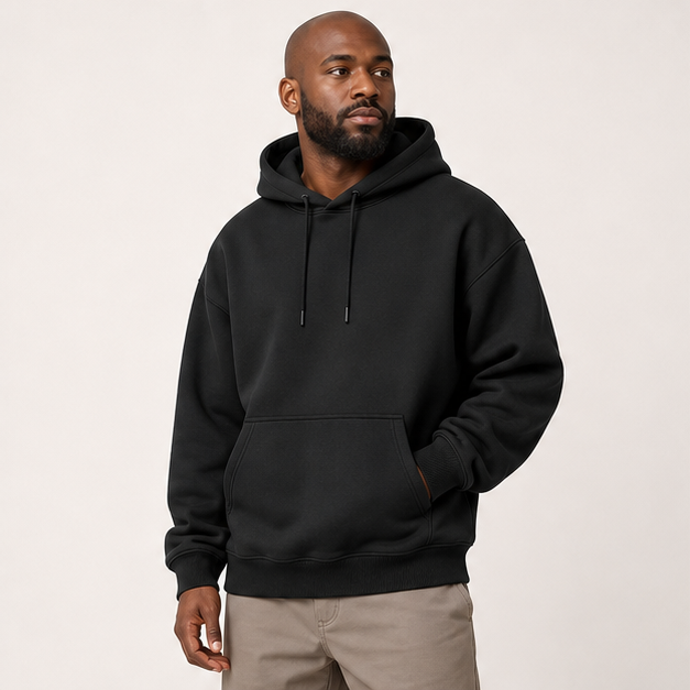 Men's Oversized Hoodies Fall Sweatshirt Winter Fleece Hooded Collar Drawstring Pullover With Pockets - image 3